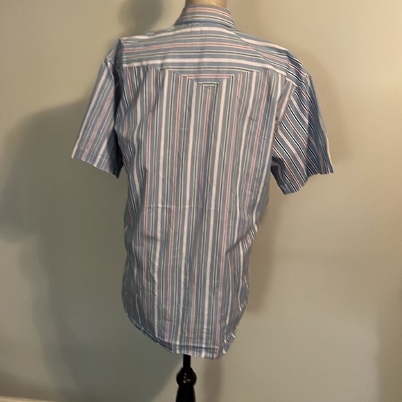 Panhandle Slim Western Pearl Snap Button Striped Short Sleeve Shirt Mens Size 16 - Picture 6 of 7